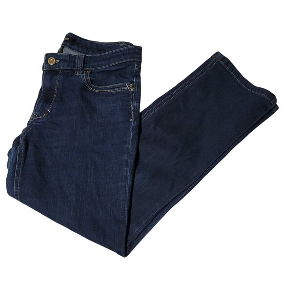 White House Black Market Crop Leg Jeans Womens Size 8 Mid Rise Dark Wash Denim - Picture 1 of 5